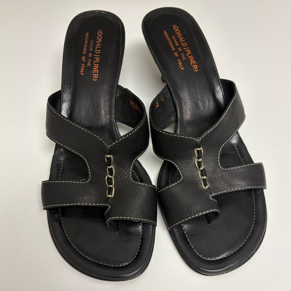 Donald J. Pliner Black Slide Sandals